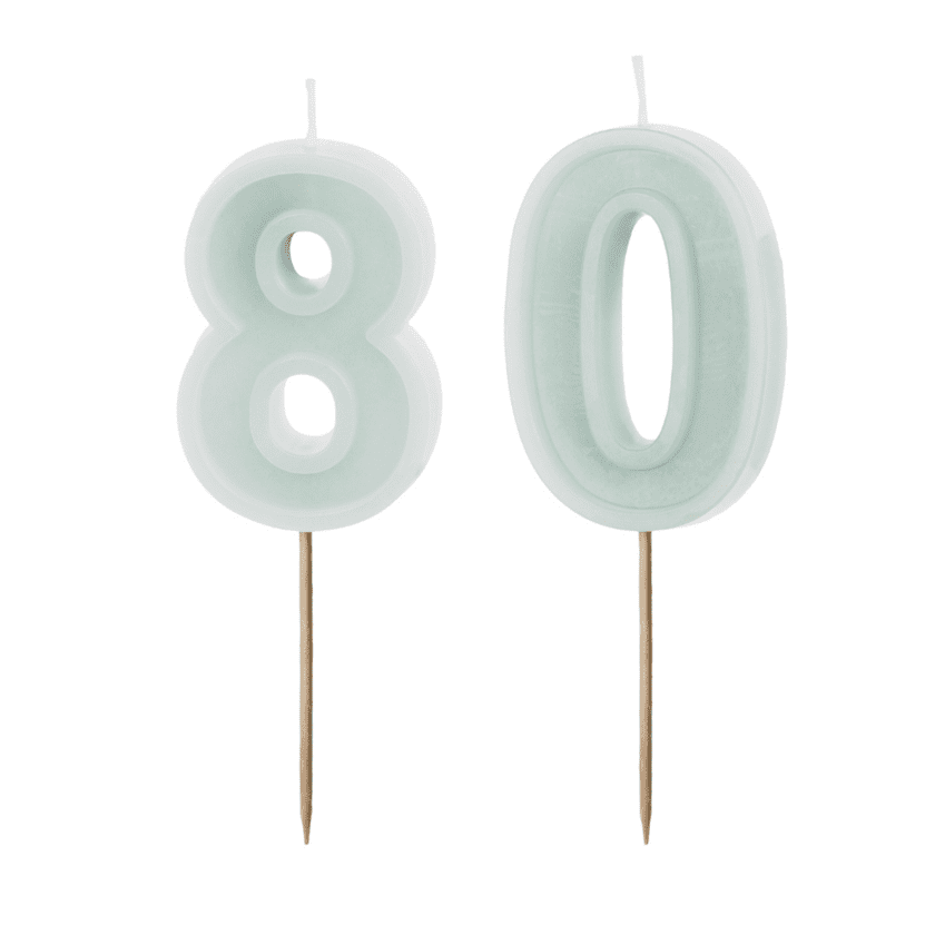 80 Geburtstag Geburtstagskerzen Mint