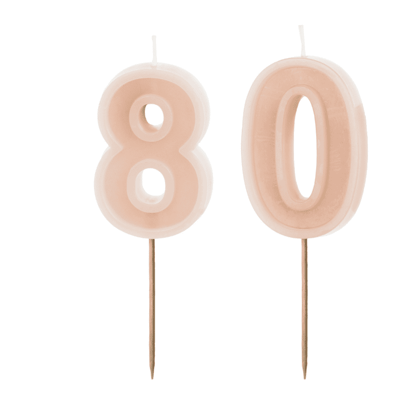 80 Geburtstag Geburtstagskerzen Helles Rosa