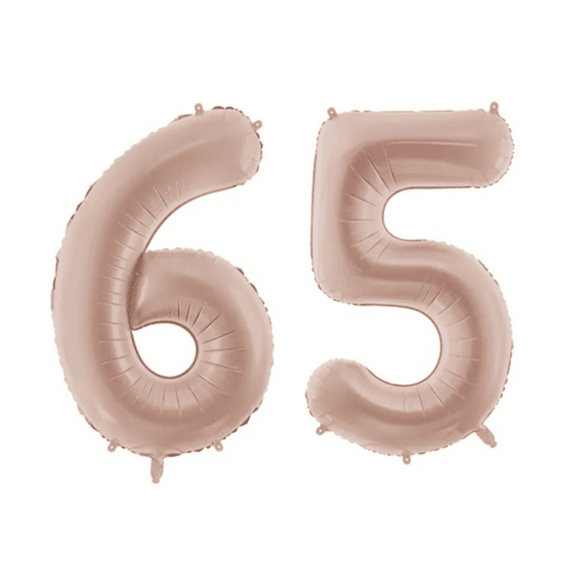 65 Geburtstag Ballon Set 6 & 5 Dunkelbeige 72cm