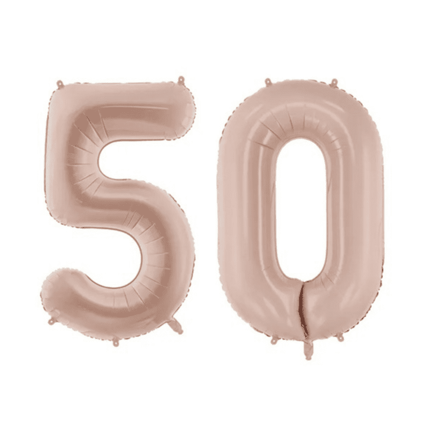 50 Geburtstag Ballon Set 5 & 0 Dunkelbeige 72cm