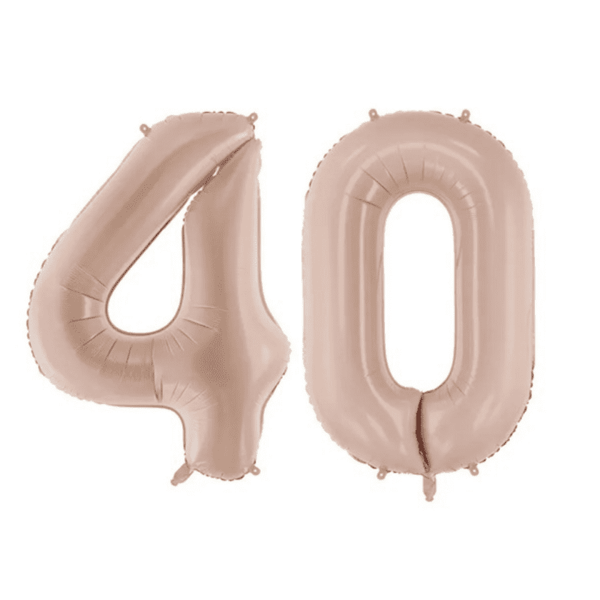 40 Geburtstag Ballon Set 4 & 0 Dunkelbeige 72cm