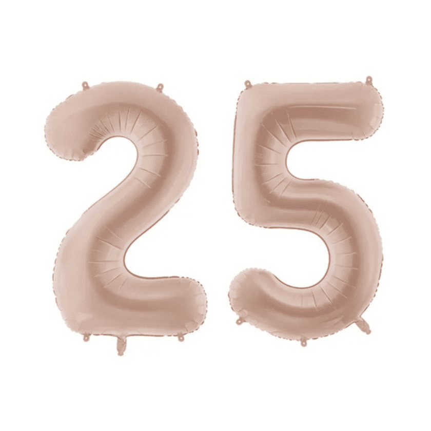 25 Geburtstag Ballon Set 2 & 5 Dunkelbeige 72cm