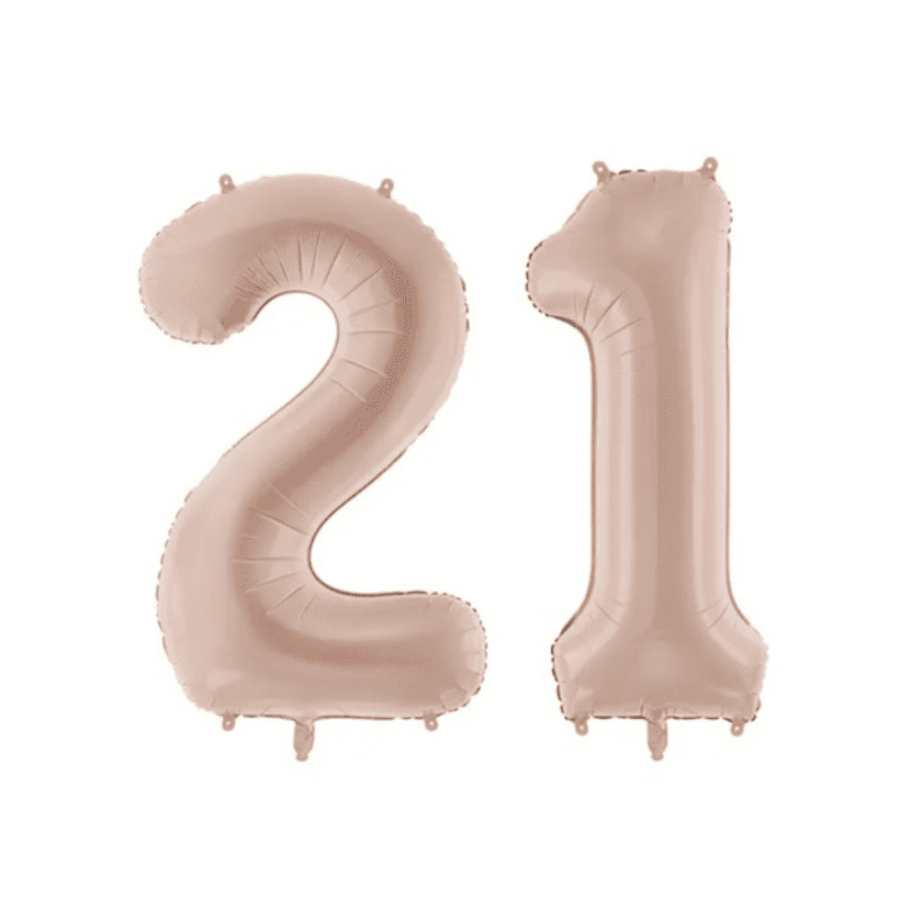 21 Geburtstag Ballon Set 2 & 1 Dunkelbeige 72cm