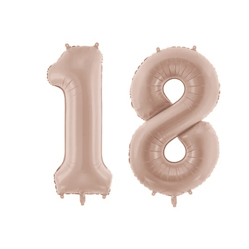 18 Geburtstagsballon Set 1 & 8 Dunkelbeige 72cm