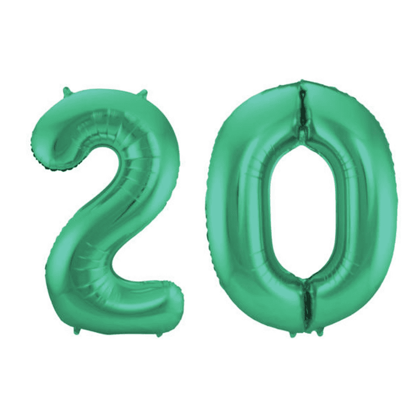 20 Geburtstag Ballon Set 2 & 0 Grün 86cm