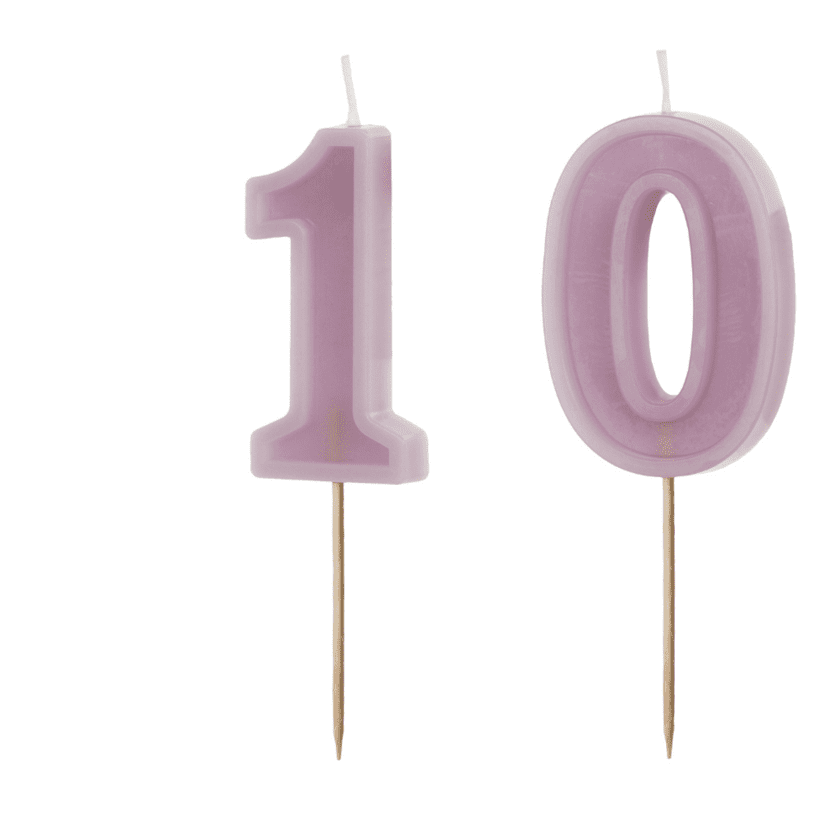 10 Geburtstag Geburtstagskerzen Lila