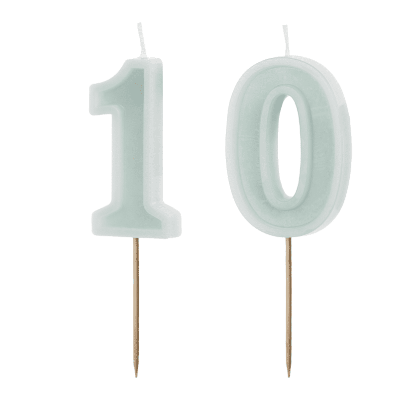 10 Geburtstag Geburtstagskerzen Mint