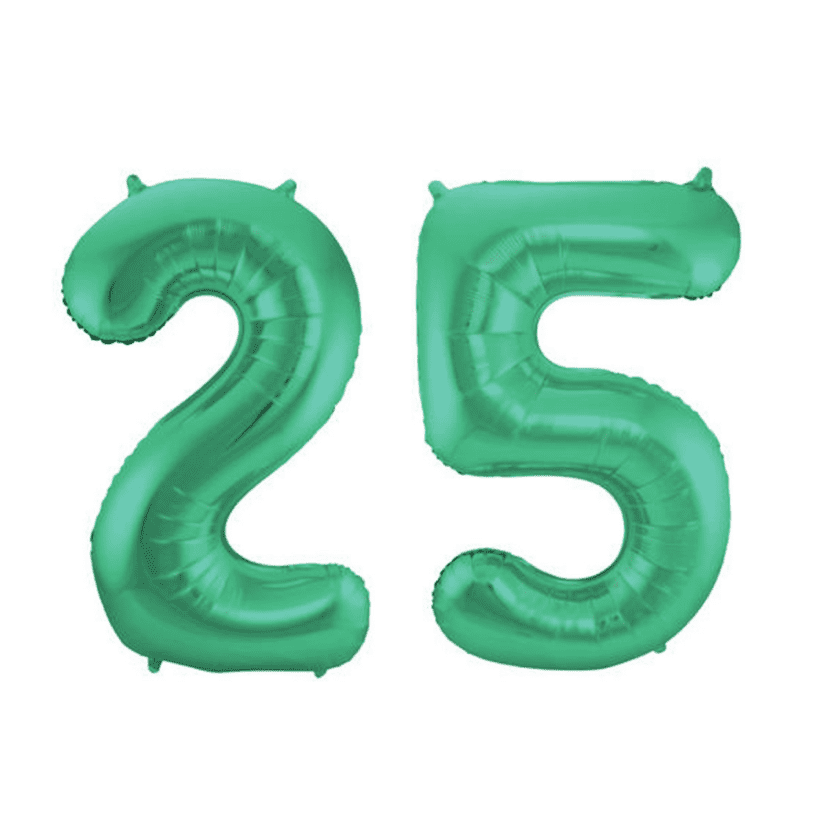 25 Geburtstag Ballon Set 2 & 5 Grün 86cm