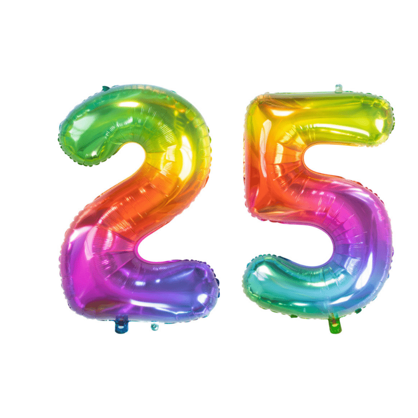 25 Geburtstag Ballon Set 2 & 5 Mehrfarbig