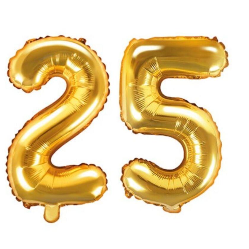 25 Geburtstag Ballon Set 2 & 5 Gold 35cm
