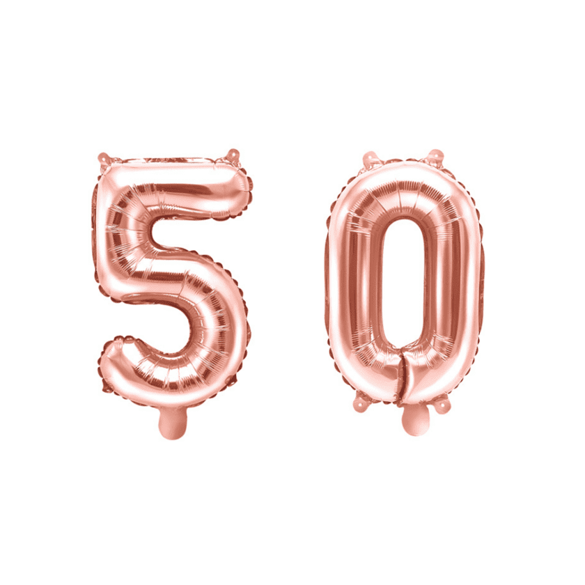 50 Geburtstag Ballon Set 5 & 0 Roségold 35cm