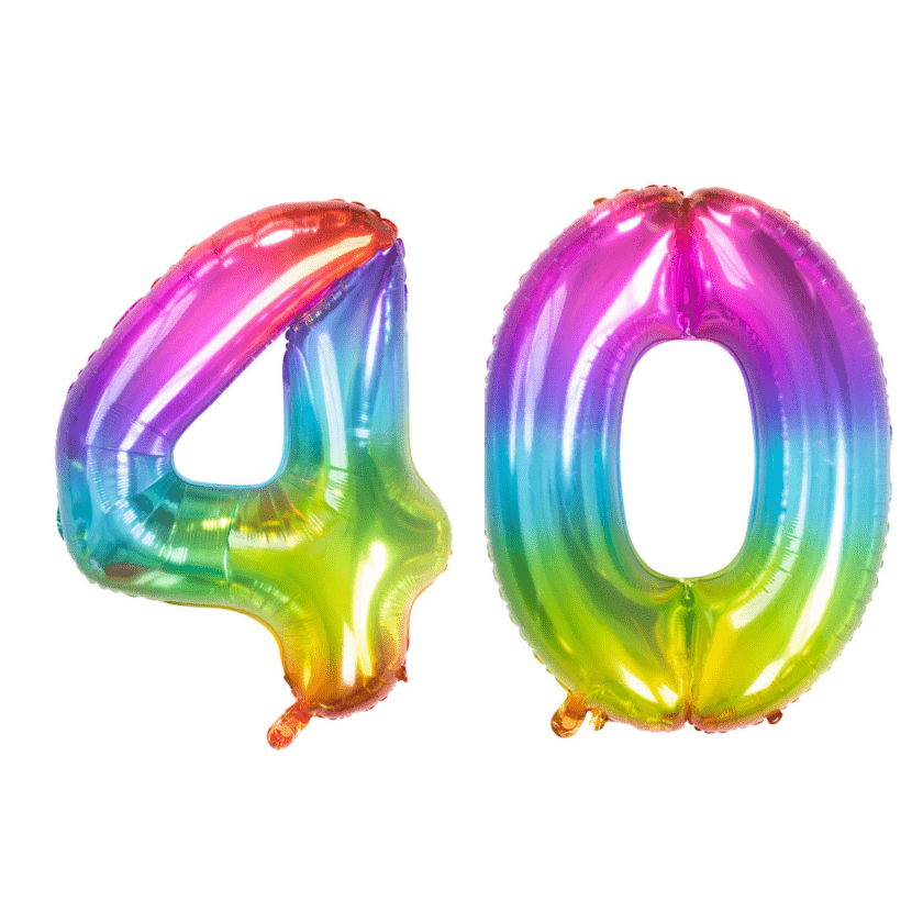 40 Zahlenballon Set 4 & 0 Mehrfarbig