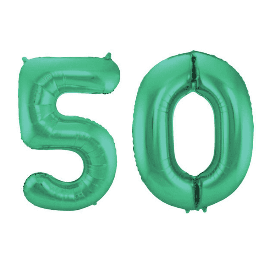 50 Zahlenballon Set 5 & 0 Grün 86cm