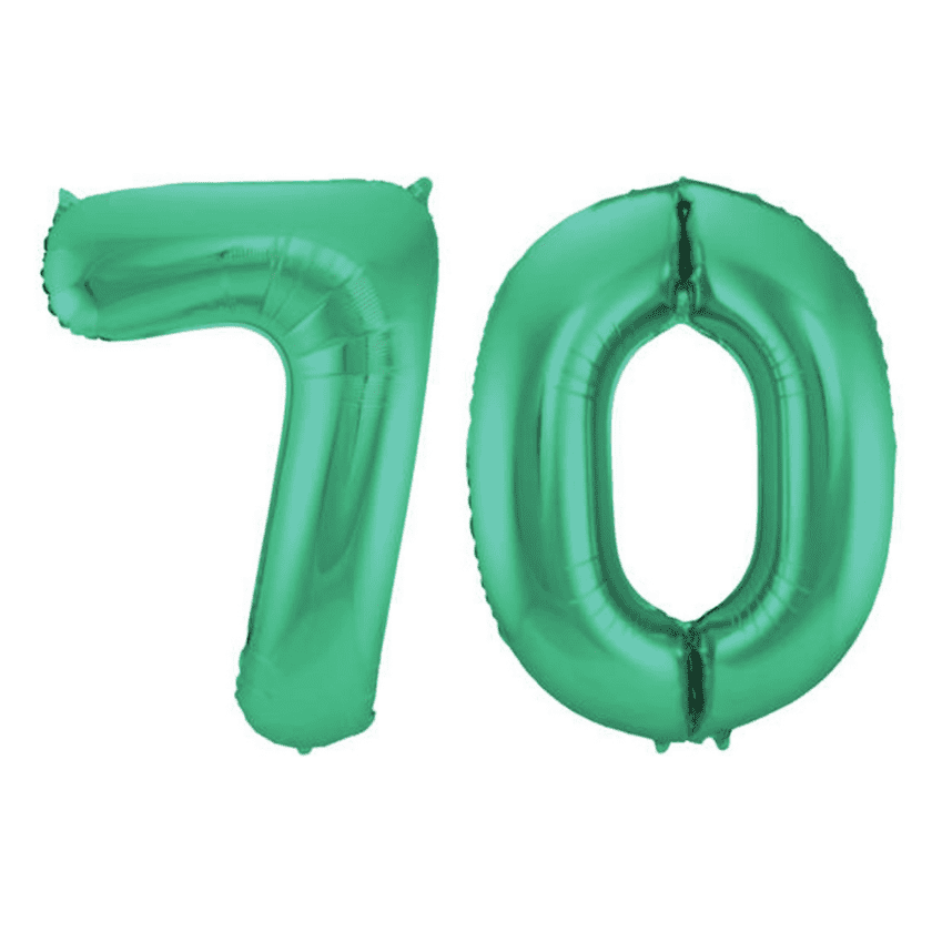 70 Geburtstagsballon Set 7 & 0 Grün