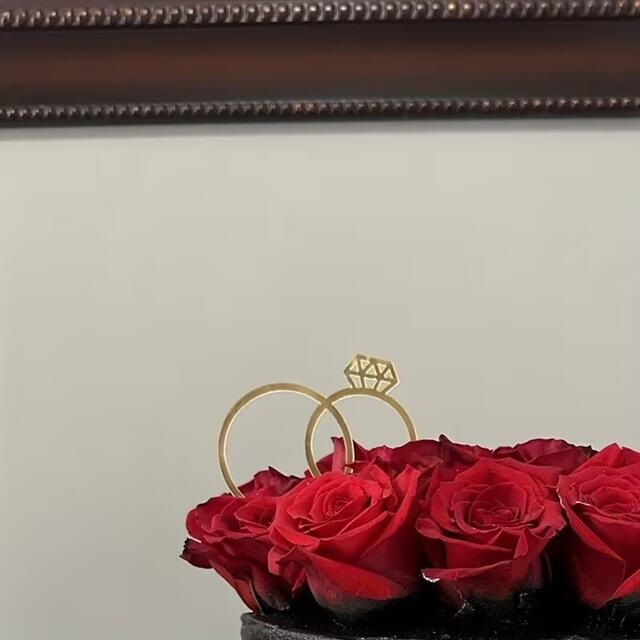 Goldener Diamantring Cake Topper