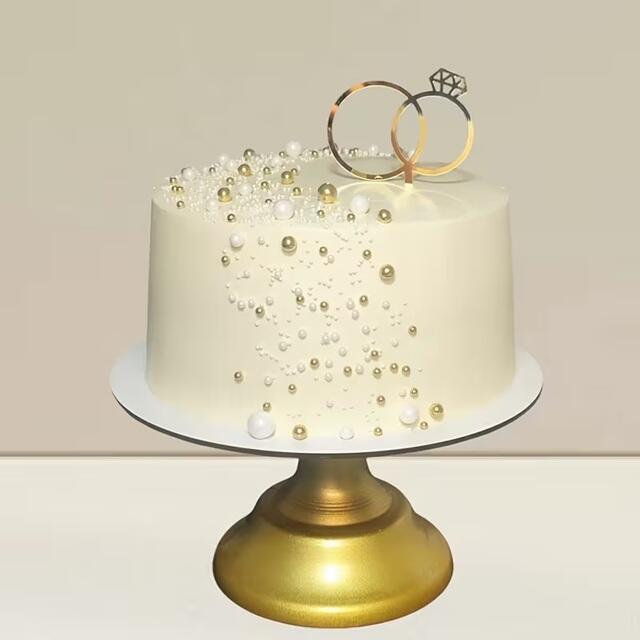 Goldener Diamantring Cake Topper