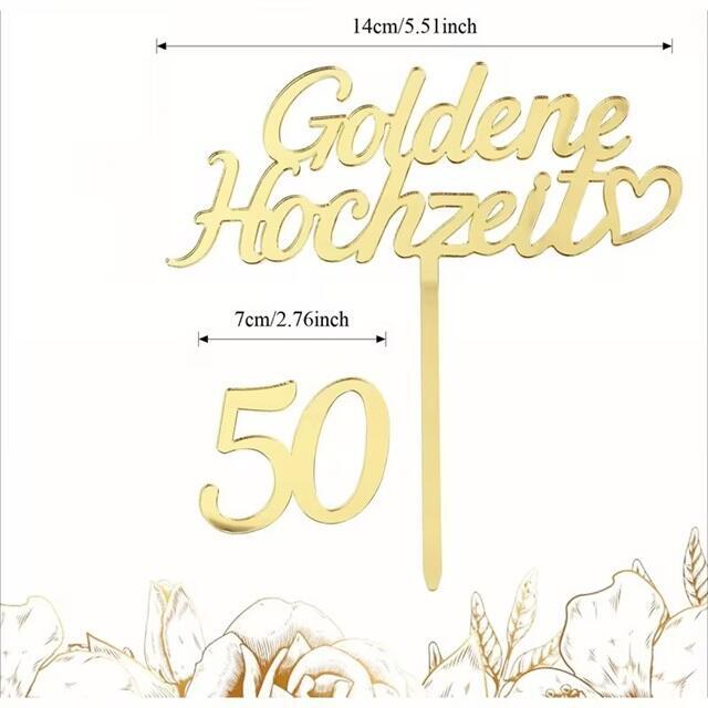 Tortendeko Goldene Hochzeit
