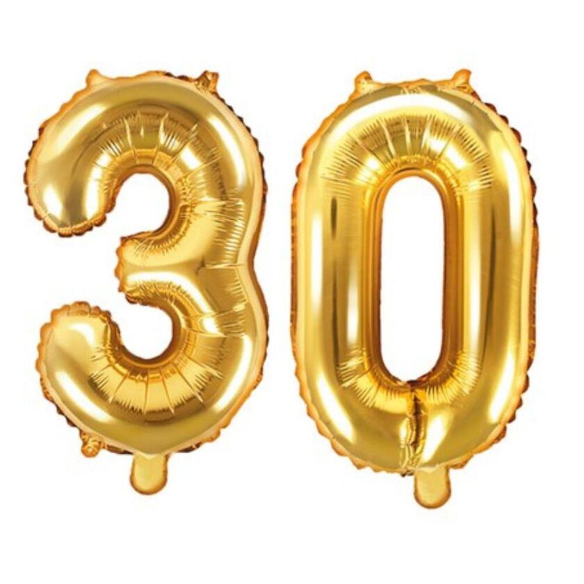 Ballon Set Zahl 30 Gold 35cm