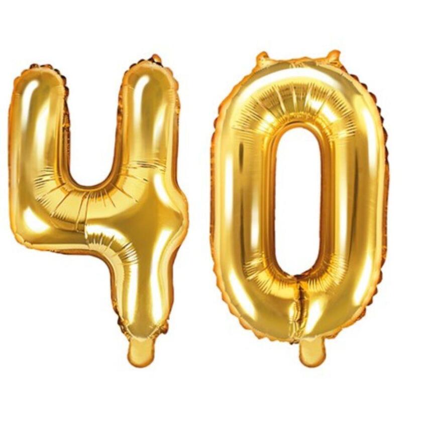 Zahlenballons 40 Gold - Set 4 & 0 35cm