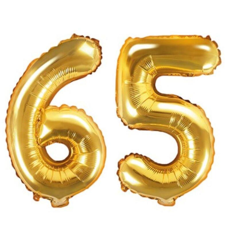 Zahlenballons 65 Gold - Set 6 & 5 35cm