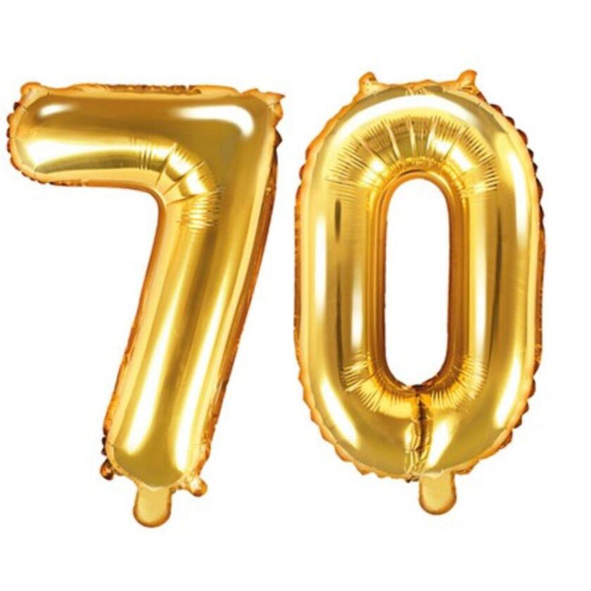 Zahlenballons 70 Gold - Set 7 & 0 35cm