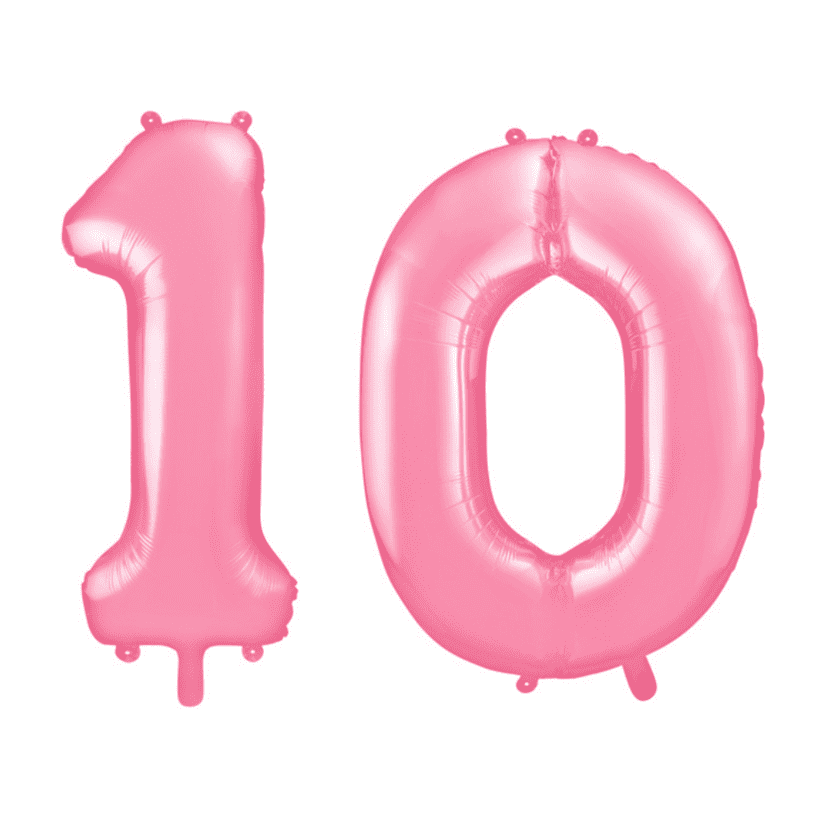 Geburtstagsballon 10 Pink 86 cm