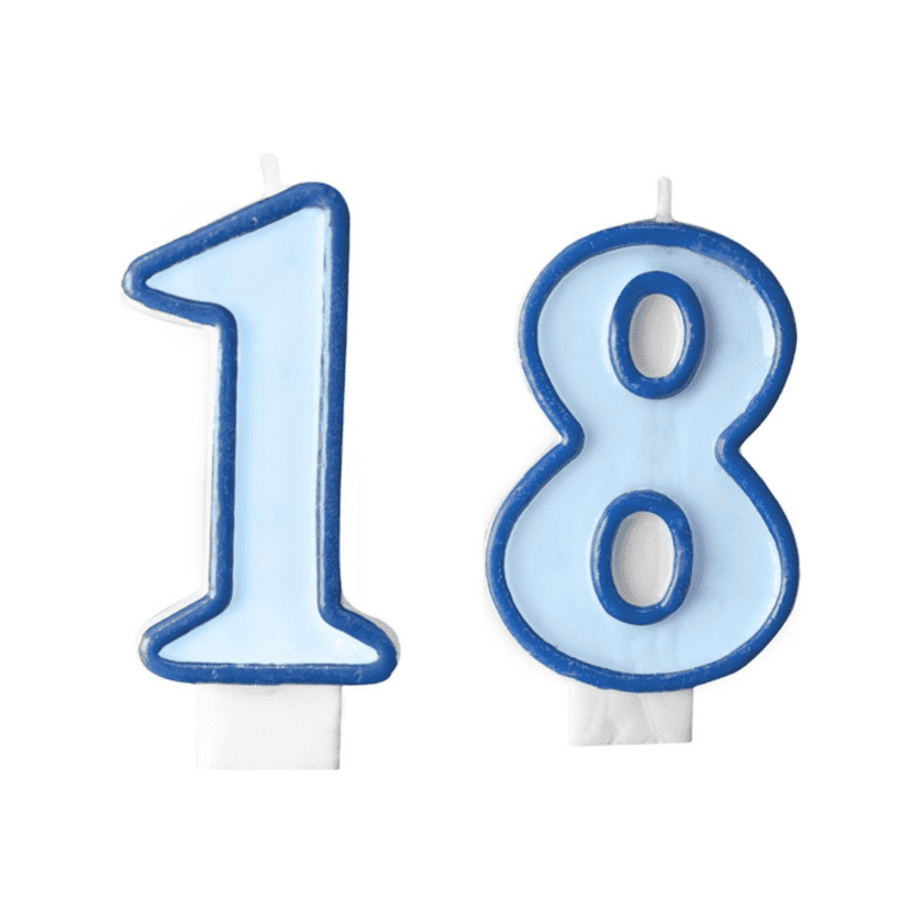 18 Geburtstag Geburtstagskerzen Blau