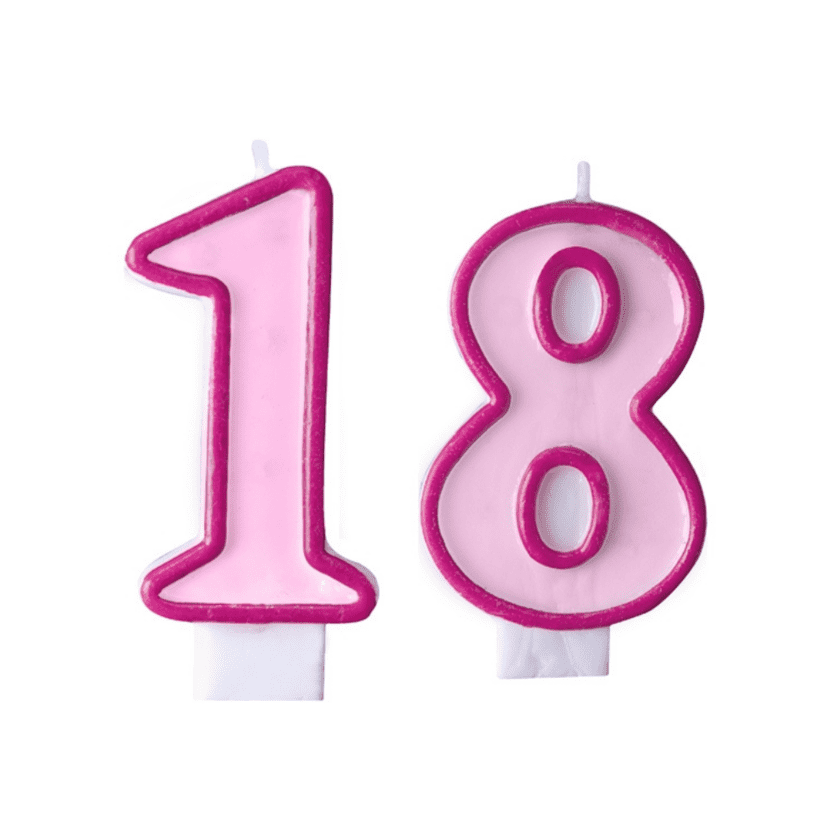18 Geburtstag Geburtstagskerzen Pink