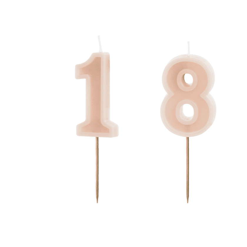 18 Geburtstag Geburtstagskerzen Helles Rosa