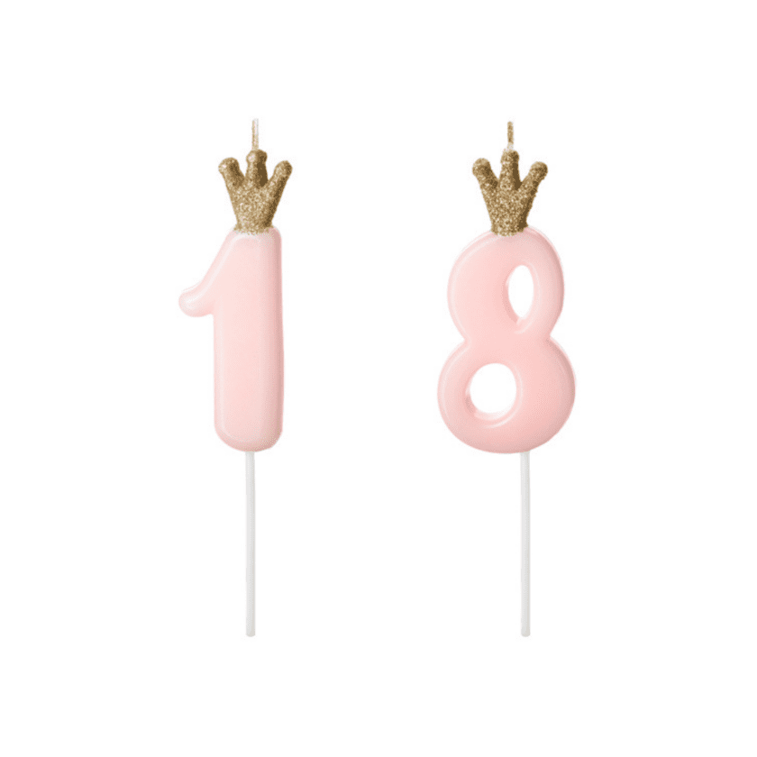 18 Geburtstag Geburtstagskerzen Pink Krone