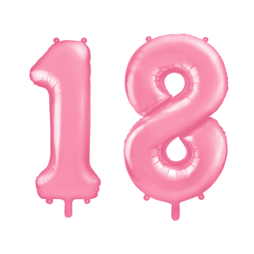 Geburtstagsballon 18 Pink 86 cm