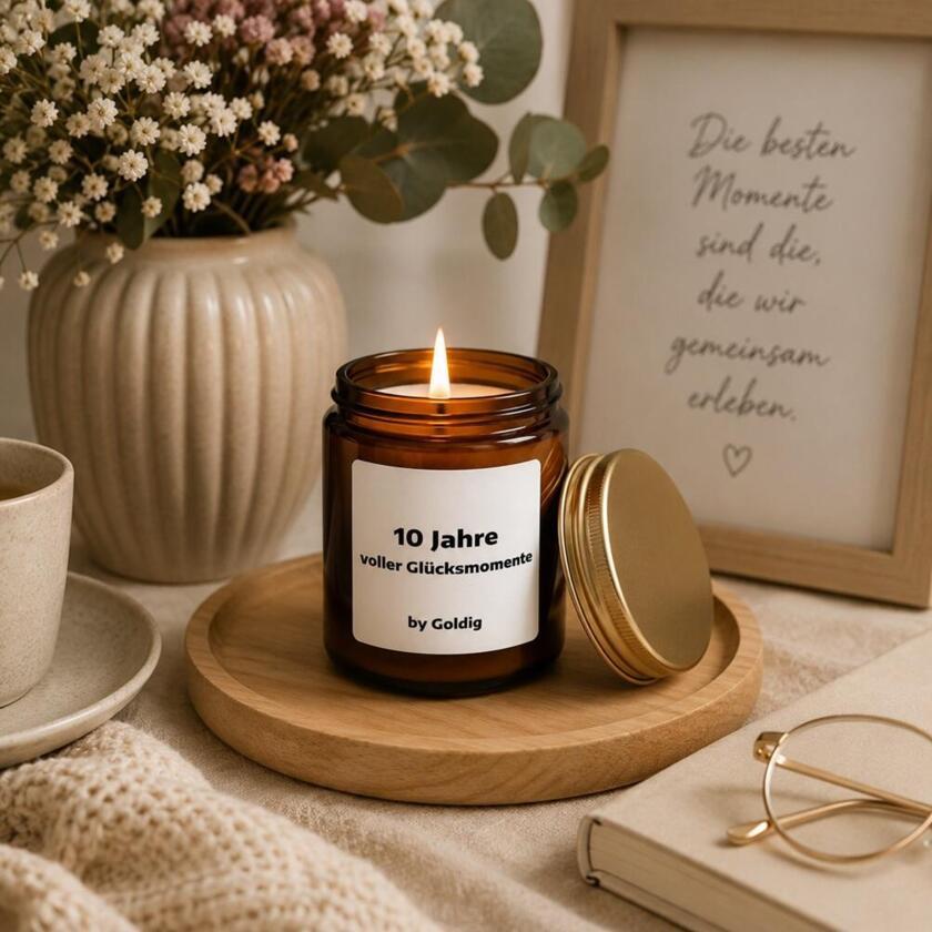 Duftkerze 10 Jahre voller Glücksmomente