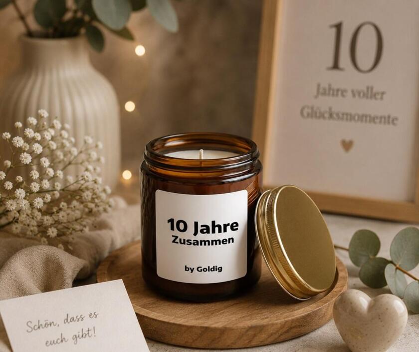 Duftkerze 10 Jahre Zusammen