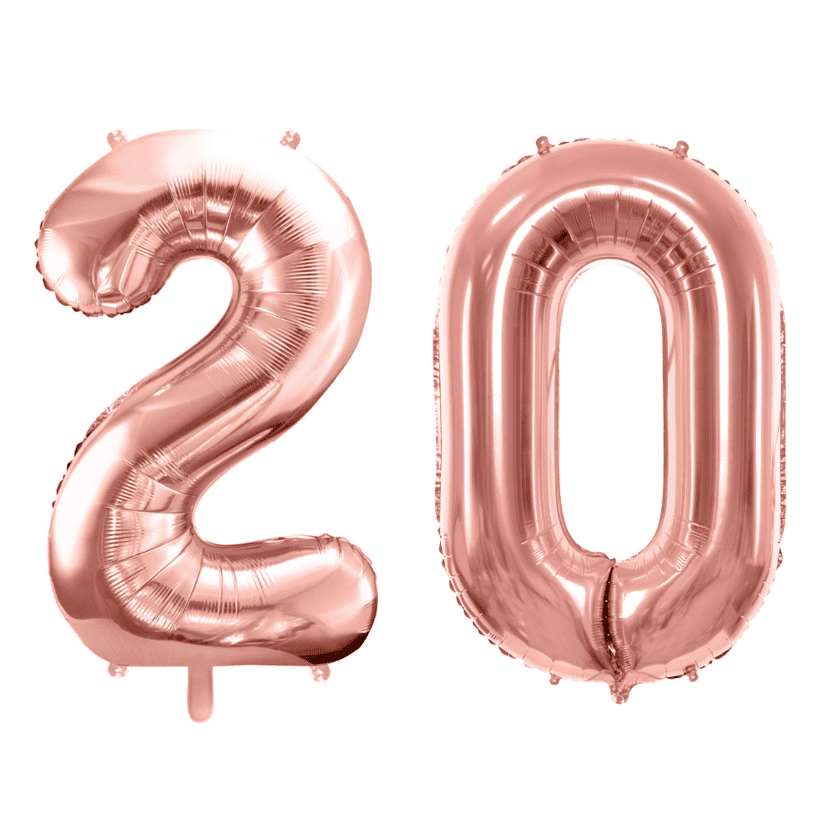 Geburtstagsballon Set 20 Roségold 86cm