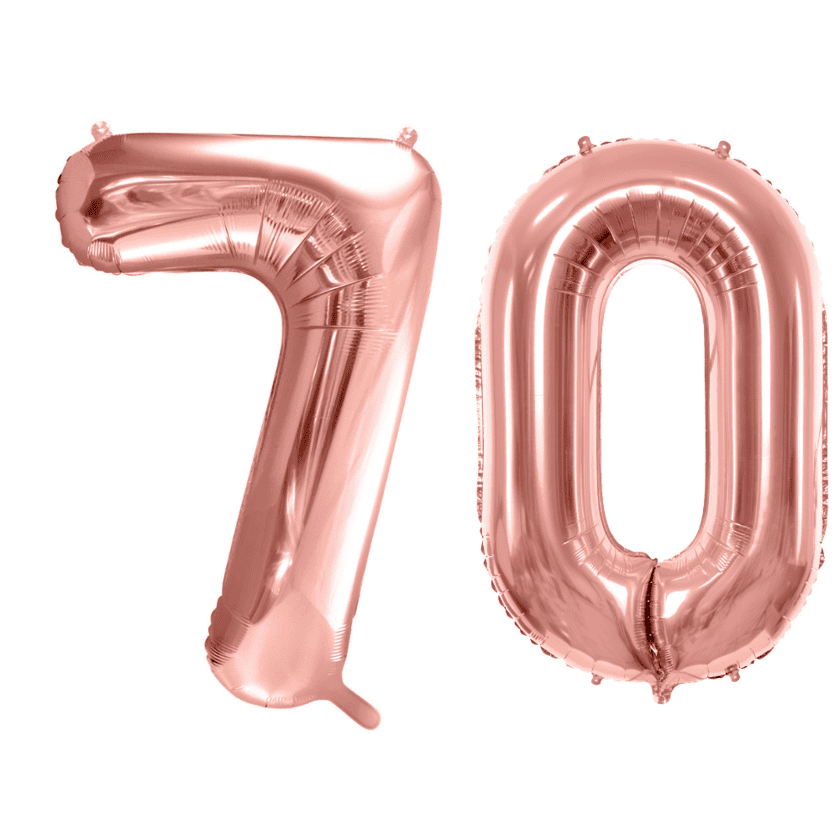 Geburtstagsballons 70 Jahre Roségold 86cm