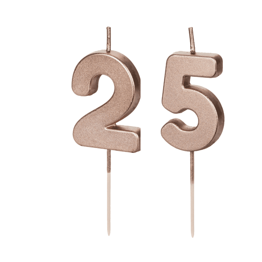 Geburtstagskerzen Roségold Set 2 & 5