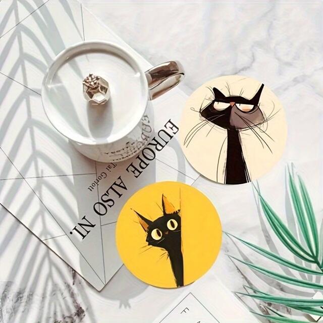 6 dessous de verre en bois avec motifs de chiens