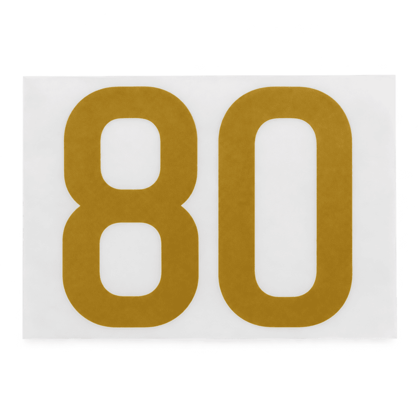 Bügelbild Zahl 80 Gold