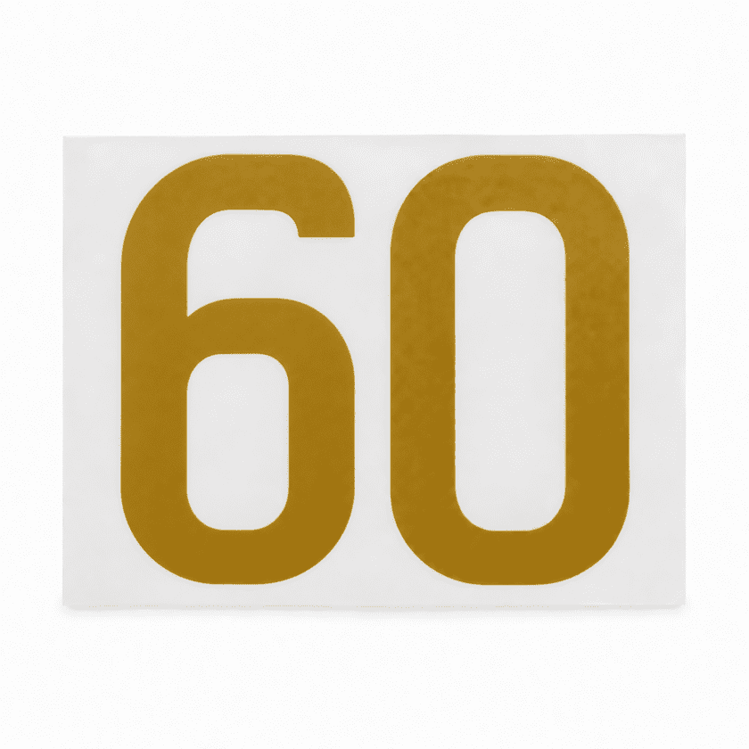 Bügelbild Zahl 60 Gold