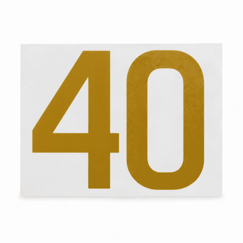 Bügelbild Zahl 40 Gold
