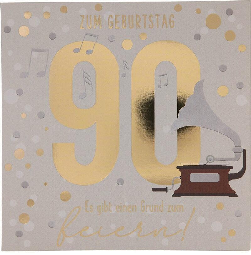 Geburtstagskarte 90 Grund zum Feiern – Musikkarte