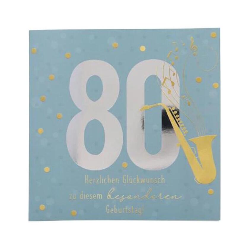 Geburtstagskarte 80 besonderer Geburtstag – Musikkarte Happy Birthday