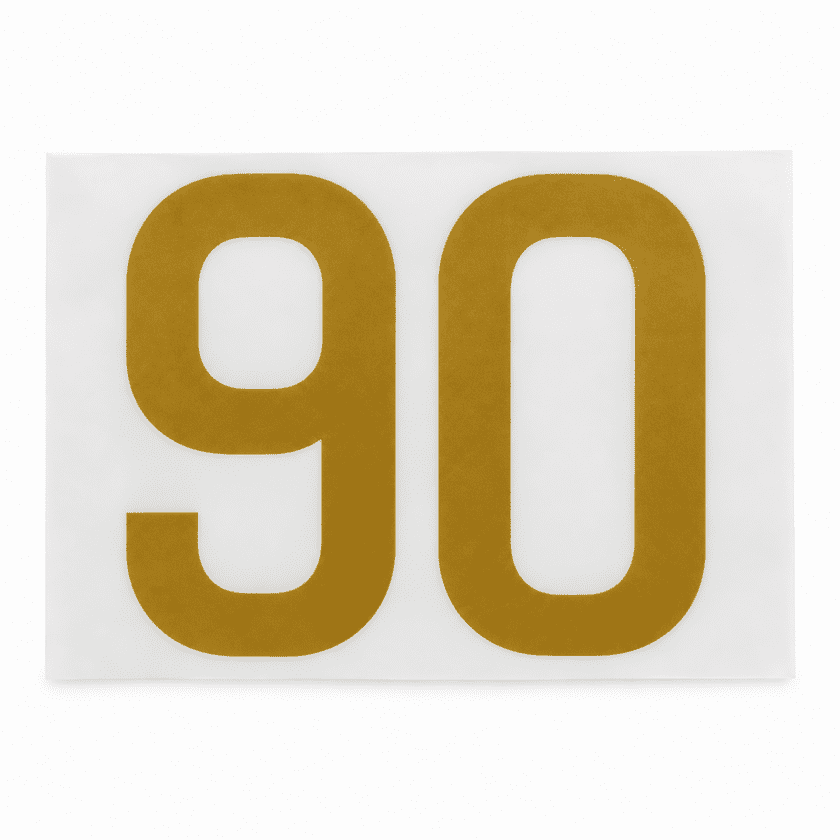 Bügelbild Zahl 90 Gold