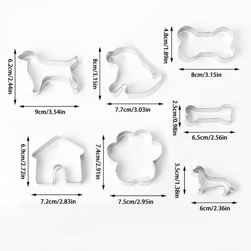 Hunde-Ausstechformen aus Edelstahl – 7-teiliges Set