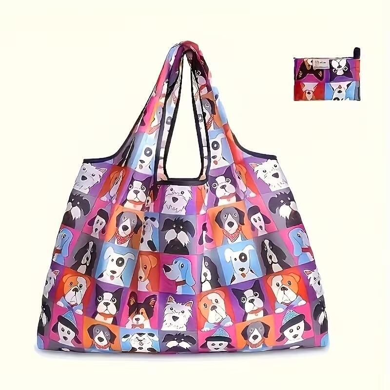 Faltbare Einkaufstasche mit Hundemotiven