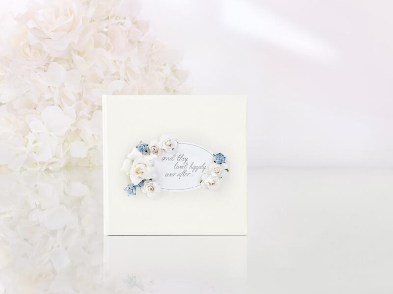 Hochzeit CD / DVD-Halter Elfenbein und himmelblauen Blüten