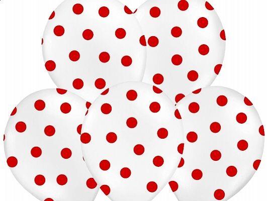 Ballon weiss mit roten Dots