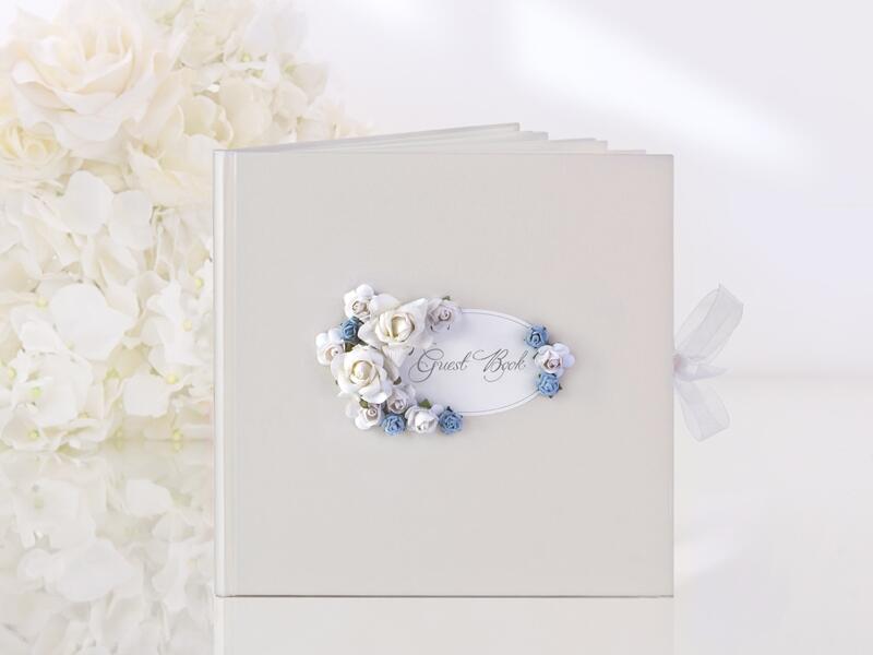 Hochzeits Gästebuch Blaue Blumen