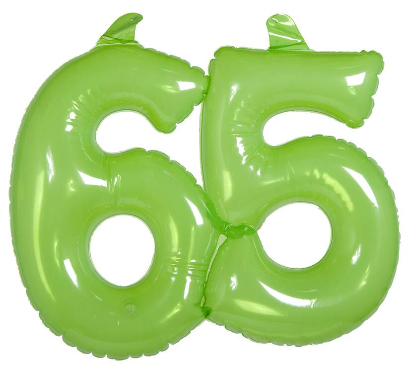 Ballon numéro 65 vert