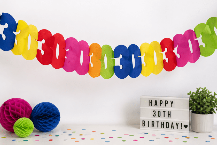 Geburtstag Papiergirlanden 30 Jahre